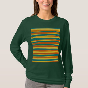 Vintage Colourful Striped Abstract Art T-Shirt