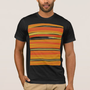 Vintage Colourful Striped Abstract Art T-Shirt