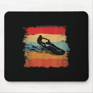 Vintage Colourful Stripes Jet Skiing Lover Jet Ski Mouse Mat