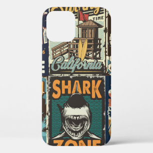 Vintage colourful surfing posters set with surf bu iPhone 12 case