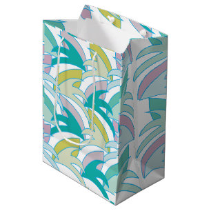 Vintage Colourful Tropical Leaves Vintage Medium Gift Bag