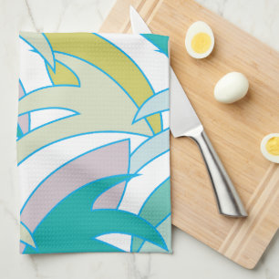 Vintage Colourful Tropical Leaves Vintage Tea Towel