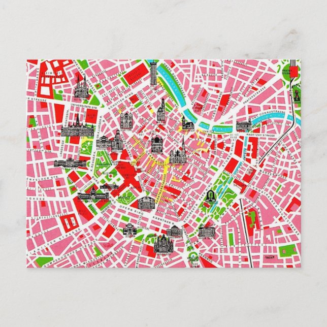 Vintage Colourful Vienna Postcard (Front)