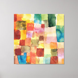 Vintage Colourful Watercolor Geometric Abstract Canvas Print