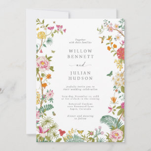 Vintage Colourful Wedding Invitation