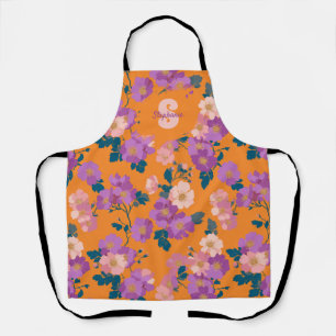 Vintage Colourful Wild Roses Pattern Apron