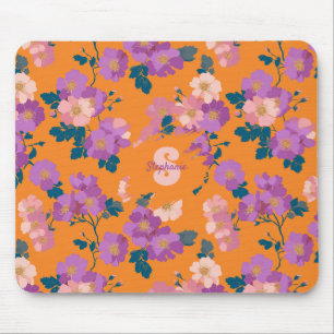 Vintage Colourful Wild Roses Pattern Mouse Mat