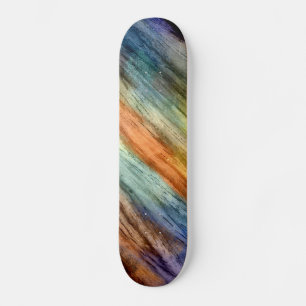 Vintage Colourful Wood Abstract Art 3 Skateboard