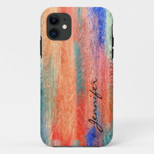 Vintage Colourful Wood Grain Texture #3 iPhone 11 Case