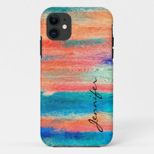 Vintage Colourful Wood Grain Texture #5 iPhone 11 Case