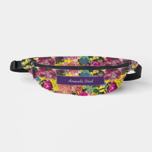 Vintage colourful yellow Floral monogrammed Bum Bags