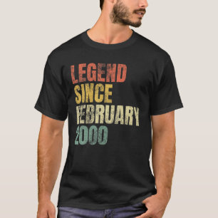 Vintage Colours 20Th Birthday Gift Legend Since Fe T-Shirt