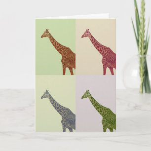 Vintage Colours Giraffes Card