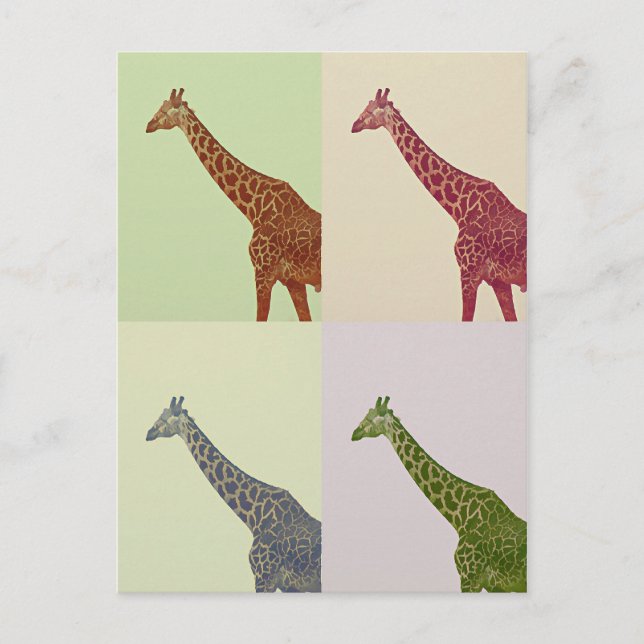 Vintage Colours Giraffes Postcard (Front)