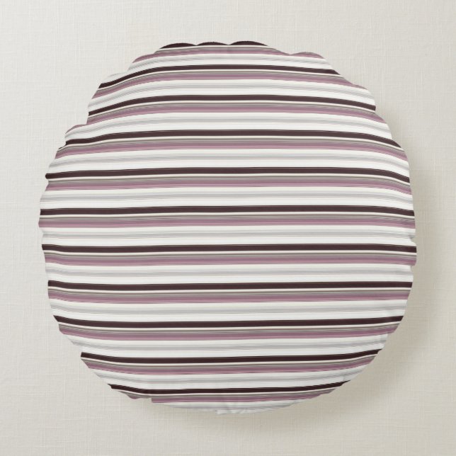 Vintage colours stripes round cushion (Front)