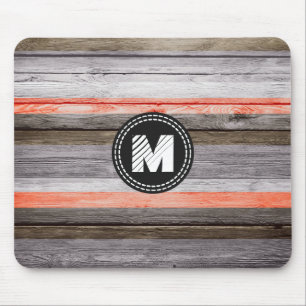 Vintage Colours Stripes Wood Look #5 Mouse Mat