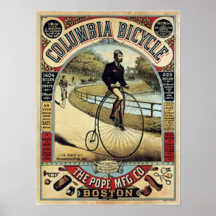 Vintage Columbia Bicycles Advertisement Poster