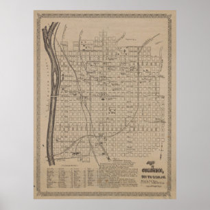 Vintage Columbia SC Map (1901) Poster