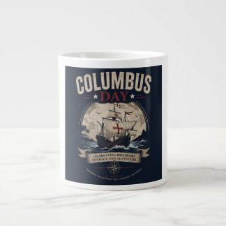 Vintage Columbus Day 1492 Sailing Ship Large Coffee Mug