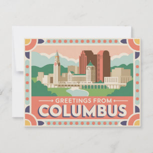 Vintage Columbus Postcard   Greetings from