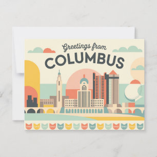 Vintage Columbus Postcard   Greetings from
