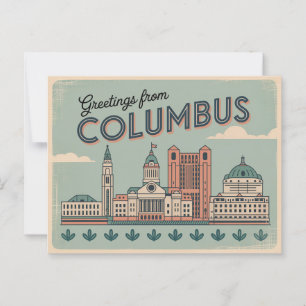 Vintage Columbus Postcard   Greetings from