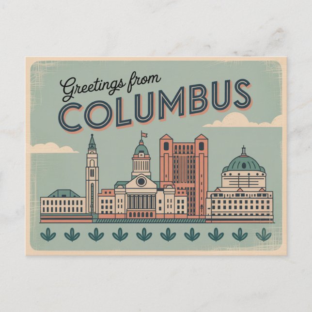 Vintage Columbus Postcard | Greetings from (Front)