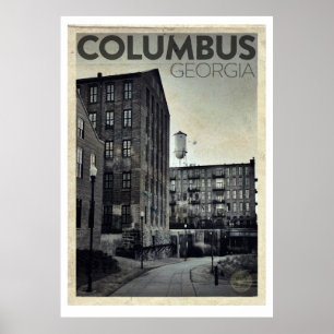 Vintage Columbus Travel Poster
