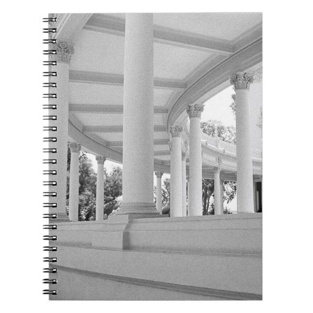 Vintage Columns Architecture Black and White Photo Notebook (Front)