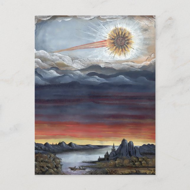 Vintage Comet Book Illustration Rosa Postcard (Front)