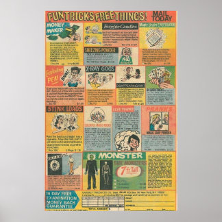 Vintage Comic Book AdvertisementsAds Poster