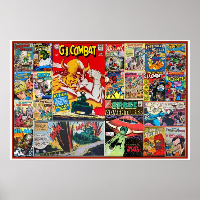 VINTAGE COMIC BOOK ART ILLUSTRATIONS POSTER (Front)