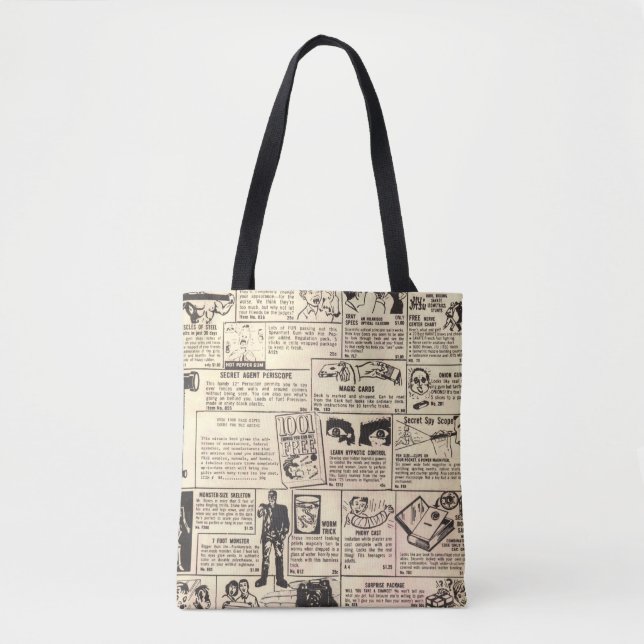 "Vintage Comic Book Classified Ads" Tote Bag (Front)