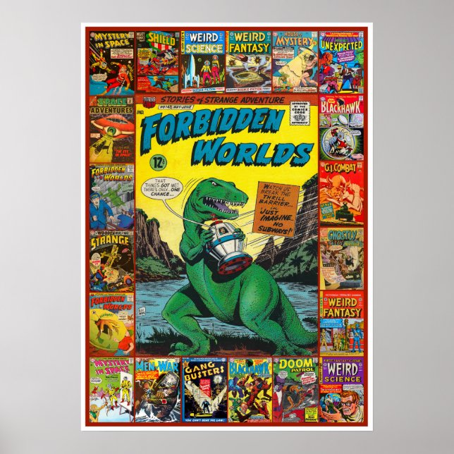 VINTAGE COMIC BOOK covers 1950S-60S Poster (Front)