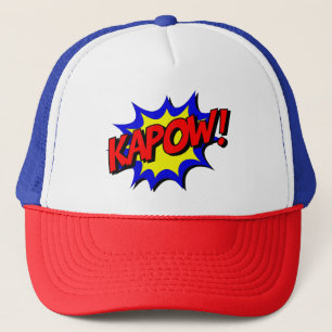 Vintage Comic Book Kapow Onomatopoeia Trucker Hat