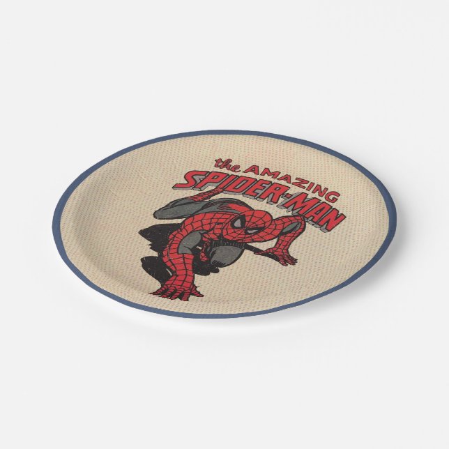 vintage comic book spider man paper plate (Angled)