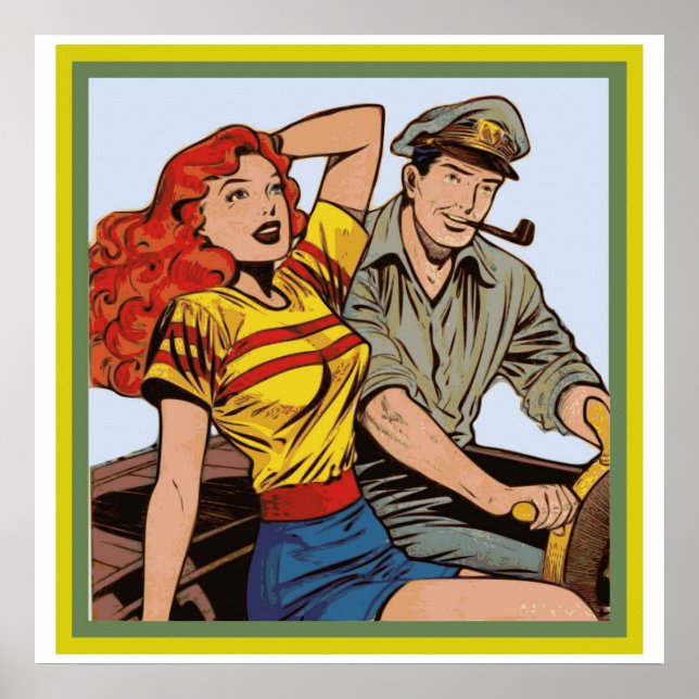 Vintage Comic Couple Poster (Front)