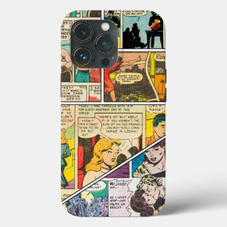 Vintage Comic Layout Boxing Journalist Romance iPhone 13 Pro Case