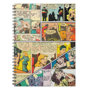 Vintage Comic Layout Boxing Journalist Romance  Notebook