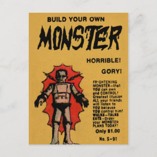 Vintage Comic Mail Order Monster Advertisement Postcard