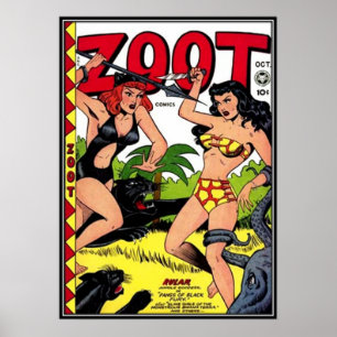Vintage comic strips - poster