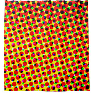 vintage comics colourful halftone backgroundabstra shower curtain