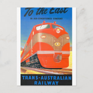 Vintage Commonwealth Railways poster Postcard