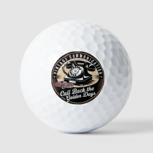 "Vintage Communication" Retro Emblem Design Golf Balls