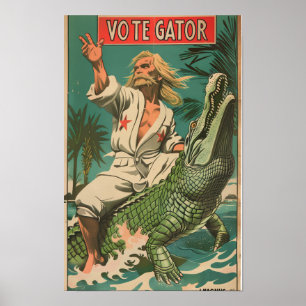 Vintage Communist Propaganda Poster with Man Portr