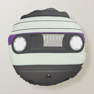 Vintage Compact Cassette tape Round Cushion