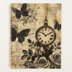 Vintage Compass & Butterfly - Rustic Paper (1) Planner