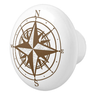 Vintage Compass Ceramic Knob