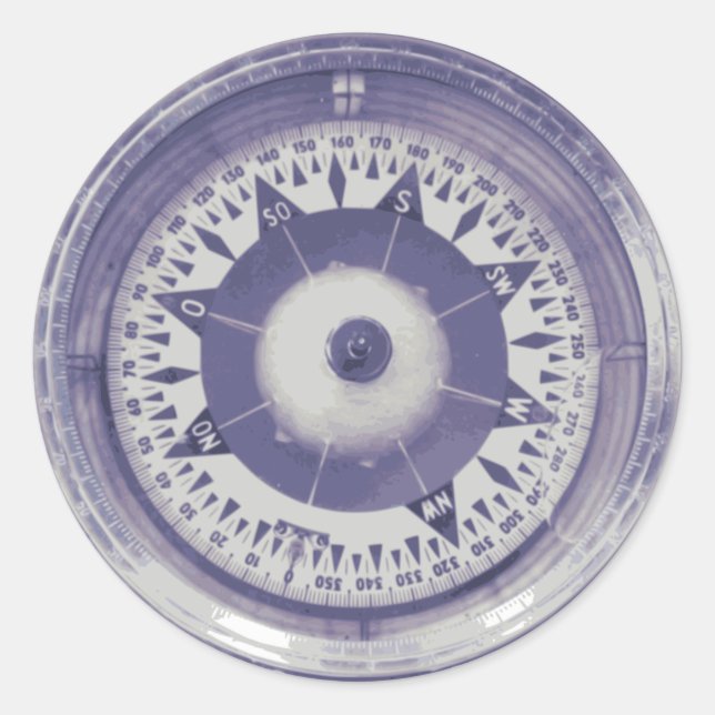 Vintage Compass Nautical Classic Round Sticker (Front)