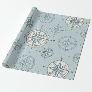 Vintage Compass Nautical Seamless Pattern (1) Wrapping Paper